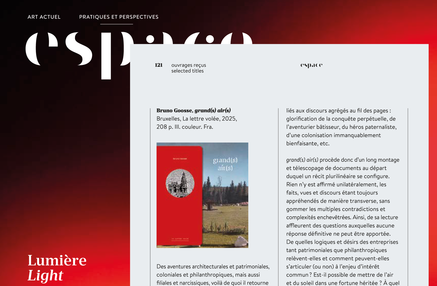 espace art actuel n°143
