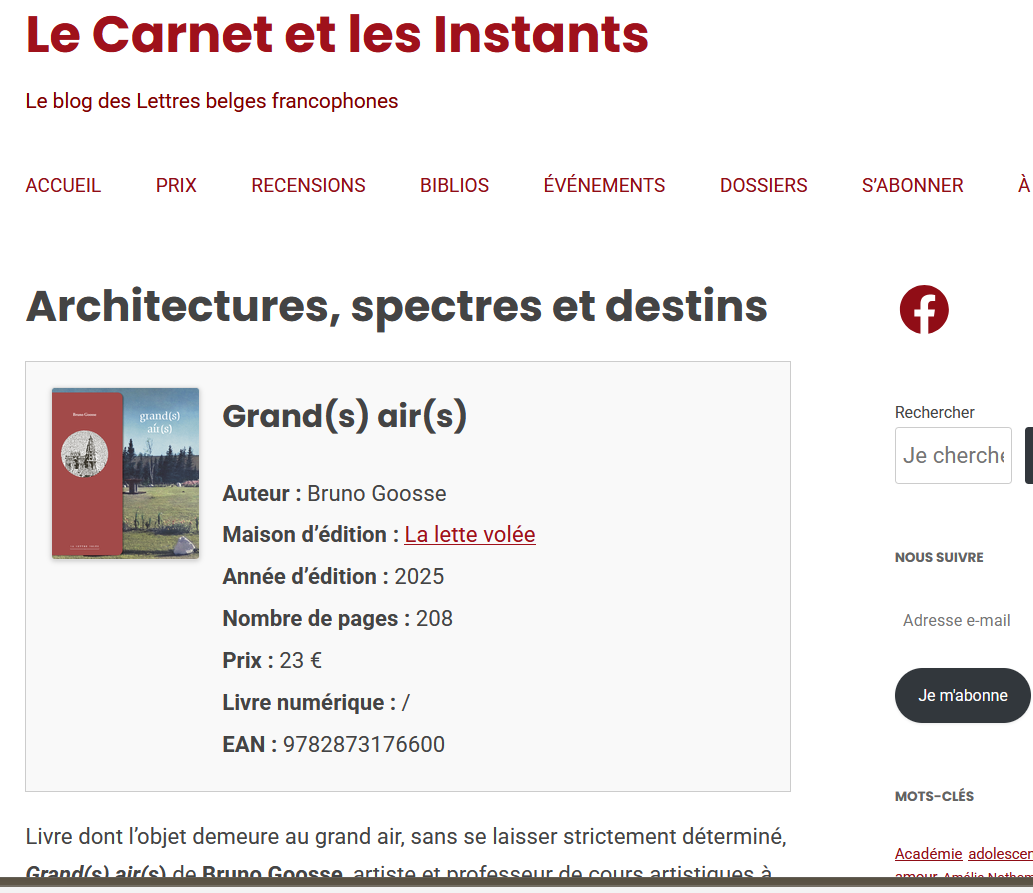 Architectures, spectres et destins
